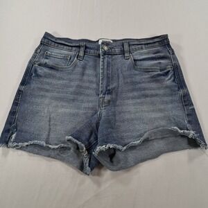 Kensie Jeans Vintage Luxe The High Rise Shorts 8/29 Mom Beach Light Wash Frayed
